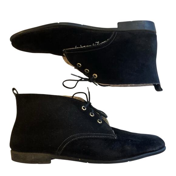 Vintage Outdorables Black Suede Fleece Lined Goth Boho Chukka Ankle Boot Size 8 - Picture 16 of 16